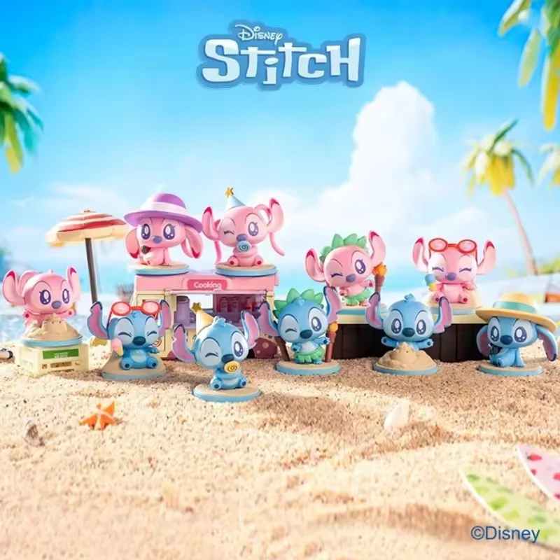 

Официальные летние коллекционные фигурки Disney Stitch Beach Party Blind Box: декор для стола, подарки детям на день рождения и Рождество