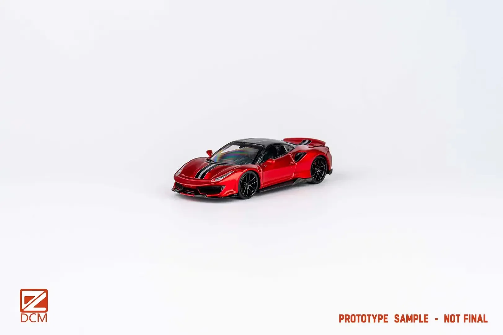 DCM 1:64 Novitec 488 Candy Red with Black stripes Diecast Model Car