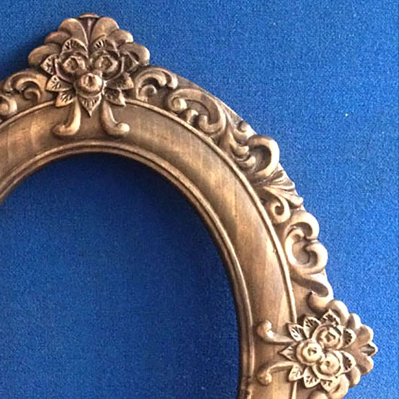 Selfie Vanity Golden Decorative Mirror Custom Oval Decorative Mirror Vintage Crafts Frame Spiegel Bedroom Decoration YX50DM