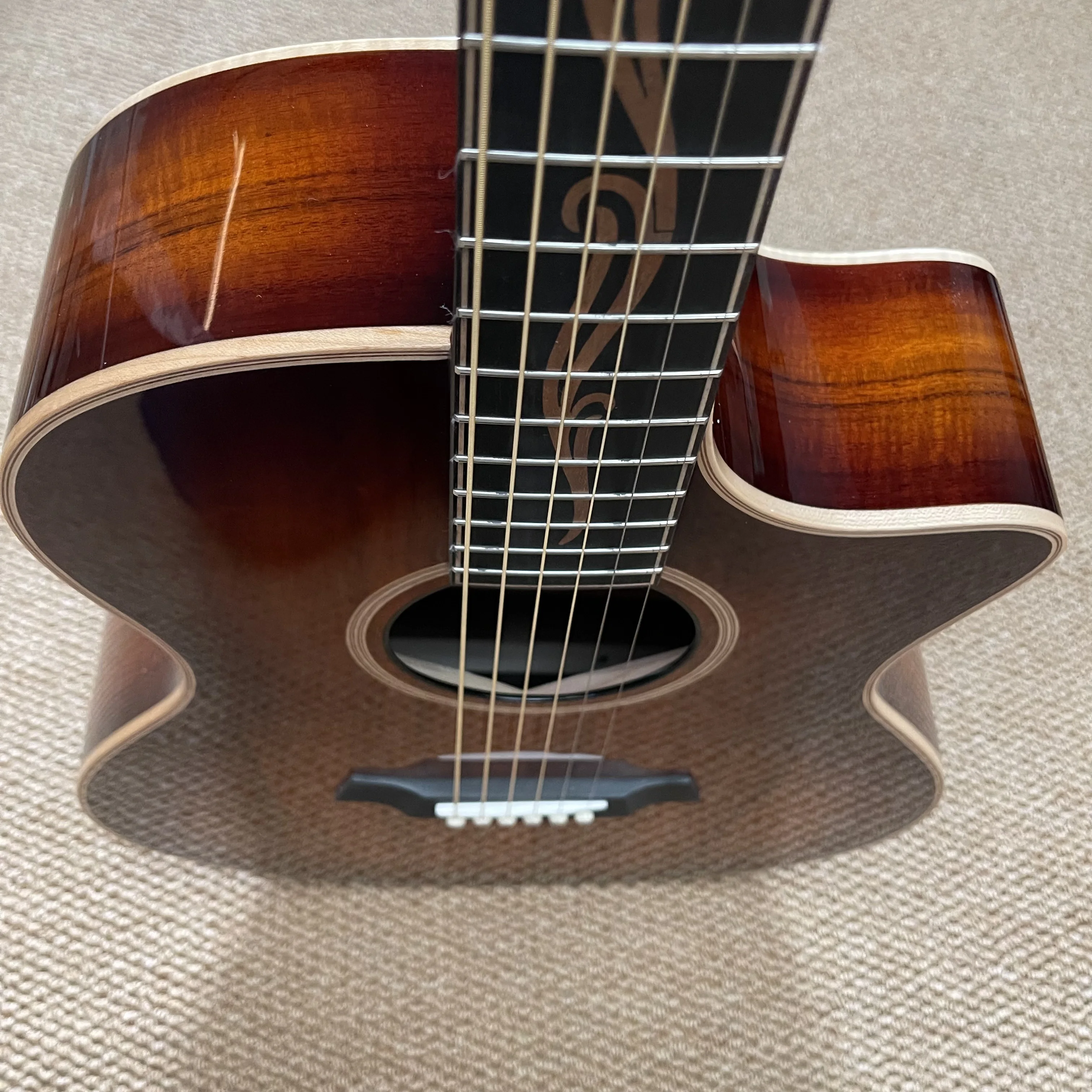 Cutaway All Koa Wood 41 дюйм K26 Акустическая гитара Накладка на гриф из черного дерева