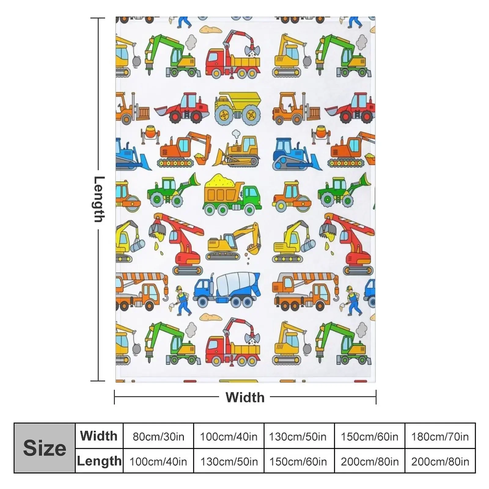 Digger Construction Vehicle Design Throw Blanket Hair Furrys heavy to sleep Designers Blankets