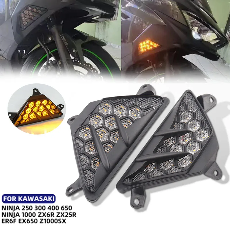 LED Turn Signal Light Flasher For KAWASAKI ZX25R ZX4R NINJA 650 400 300 250 1000 SX ZX6R Z1000SX ER6F Motorcycle Accessories