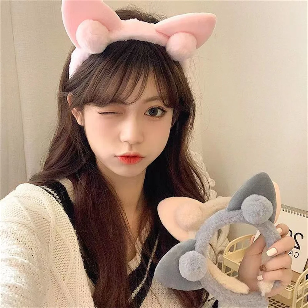 Cute Cat Ear Hair Hoop Plush Headband Makeup Wash Face Head Band For Girls Cartoon Party Cosplay Costume Prop Hair Accessories