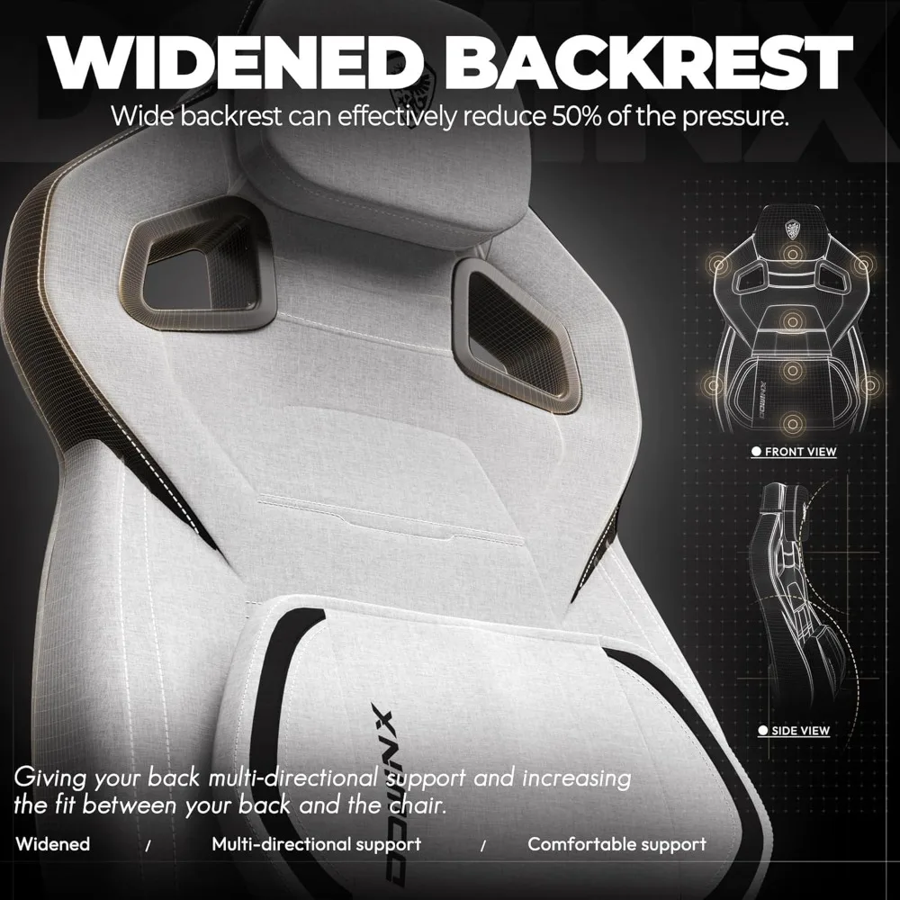 كرسي ألعاب مع مسند للقدمين للكبيرة والطويلة، دعم قطني مريح، كرسي كمبيوتر واسع الظهر للمستخدمين الثقيلين، مثالي لـ Com #5