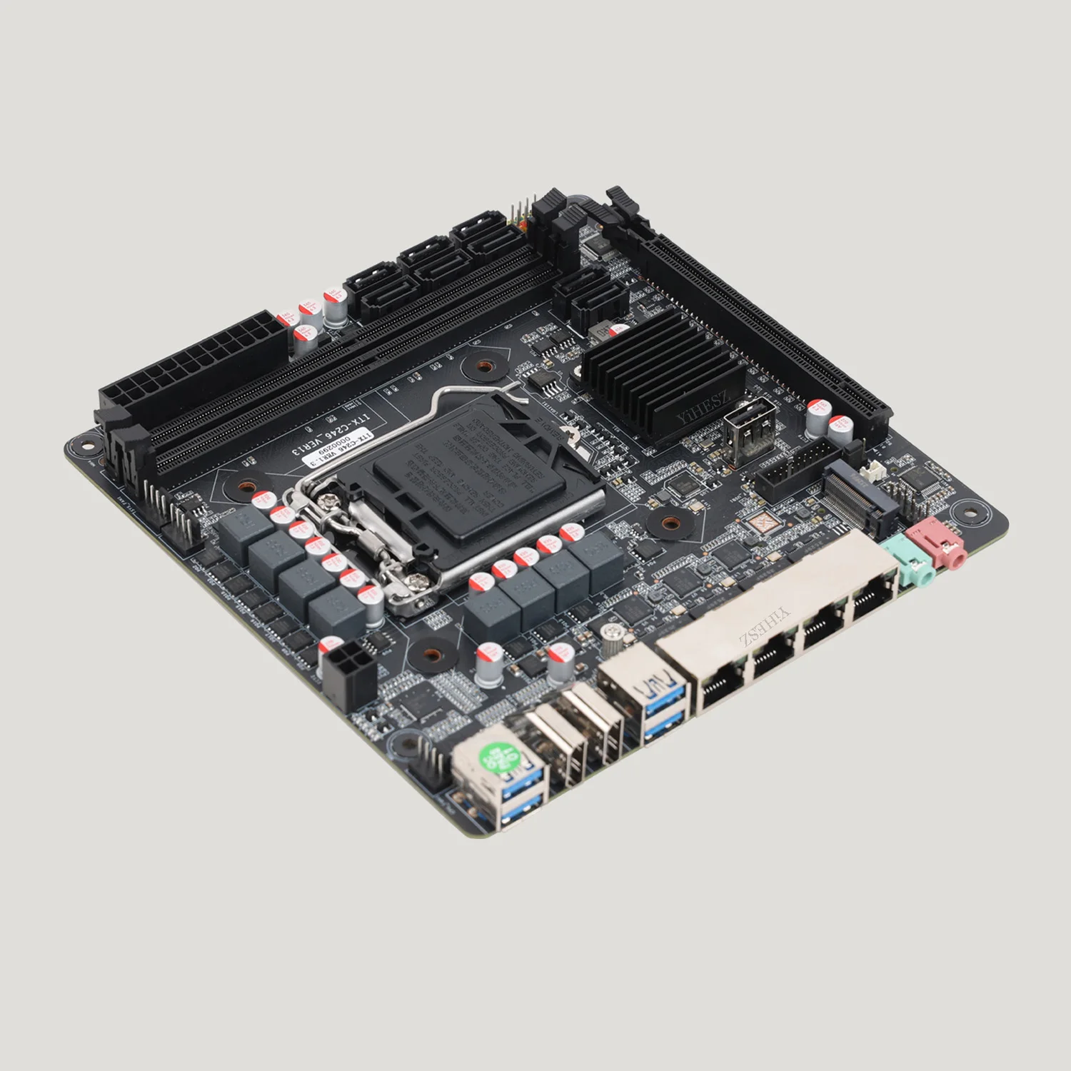 C246 Mini-ITX Motherboard 8 Bay NAS Motherboard I219 Vpro Gigabit M.2 NVMe 8 SATA 3.0 Support RAID I3/i5/i7 6/8/9th E-2100/2200