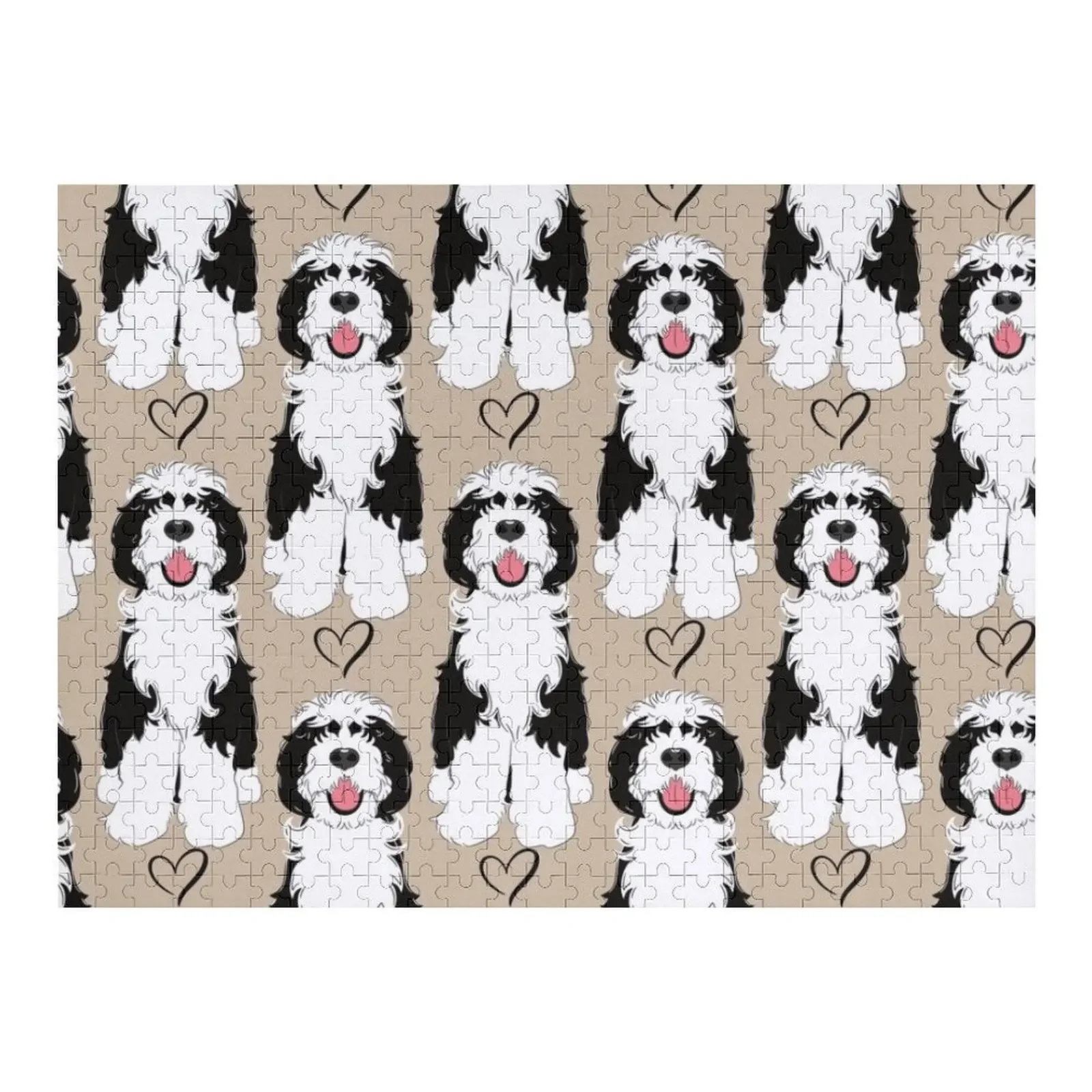 

Черно-белая головоломка LOVE Sheepadoodle 1, персонализированный подарок, детская игрушка, детское имя, деревянная игрушка-головоломка