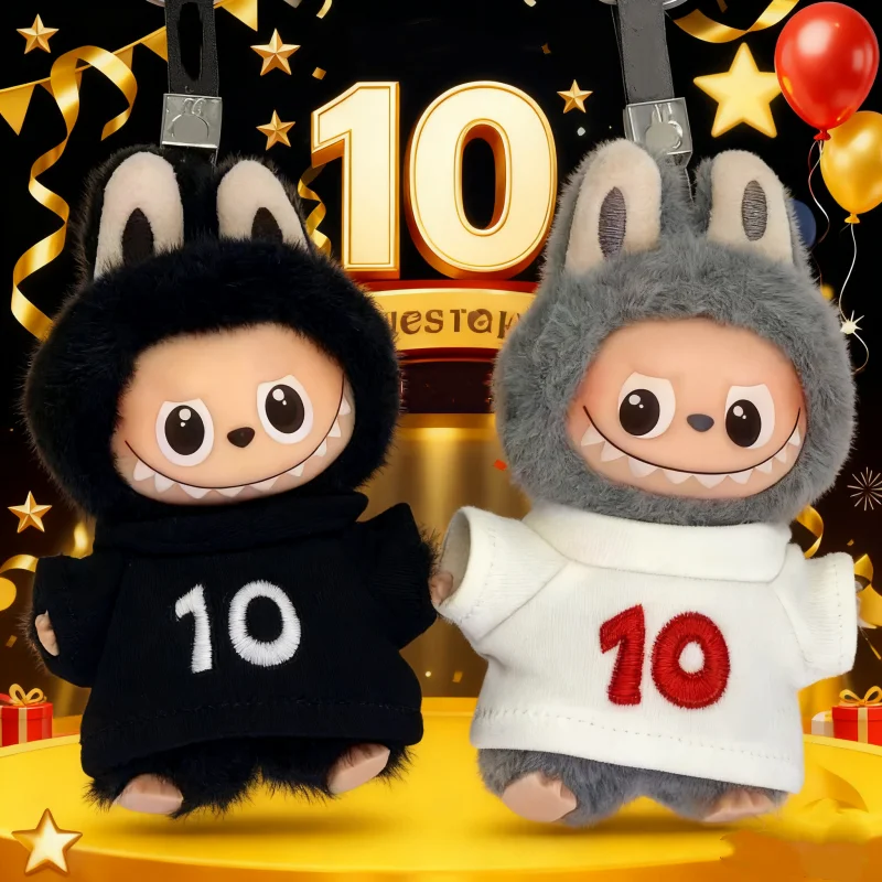 لدمى Labubu 4.0 V1 V2 V3 V4 الذكرى العاشرة المطرزة تي شيرت قصير الملابس ل Ropa Labubu الزي الملابس والاكسسوارات #2