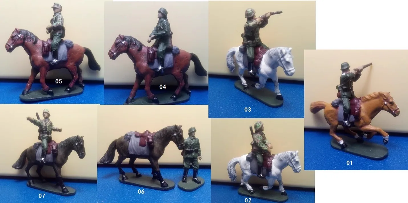 miniature model  1/72  ww2  germman  Cavalry soldiers  7horse+7soldiers set