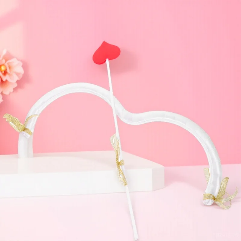 

1Set Cupid Costume Props Bow and Arrow for Valentine Day Gift Photo Booth Fun Party Supplies Ideal Cosplay Accessory Cute
