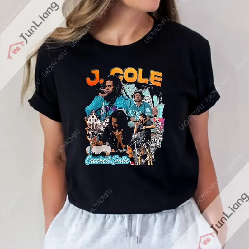 Rappeur J Cole Vintage album de musique concert imprimé T-shirt pour hommes et femmes Hip Hop punk Harajuku Y2K vêtements