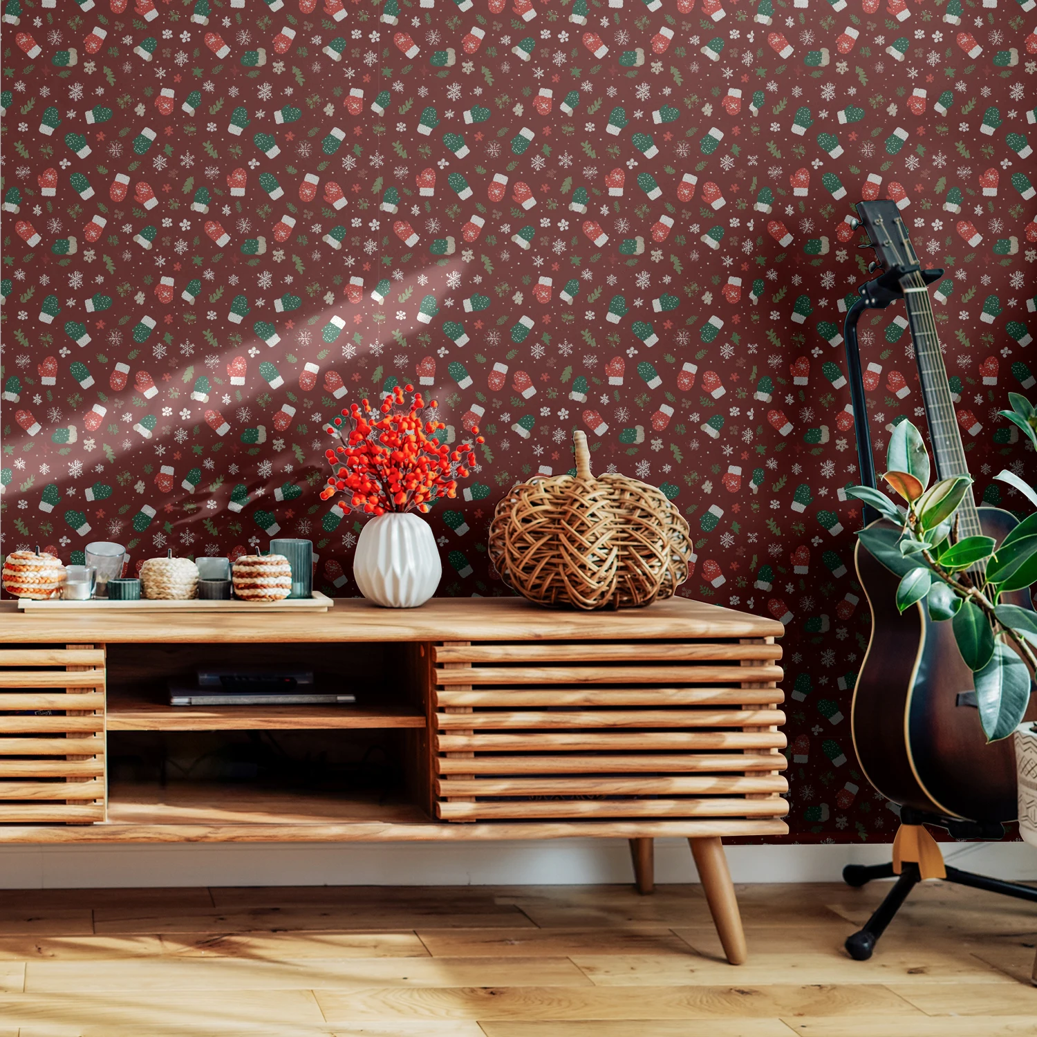 

Vintage Dark Floral Self-Adhesive Wallpaper Peel And Stick Removable Waterproof Wall Sticker For Living Room Accent Wall