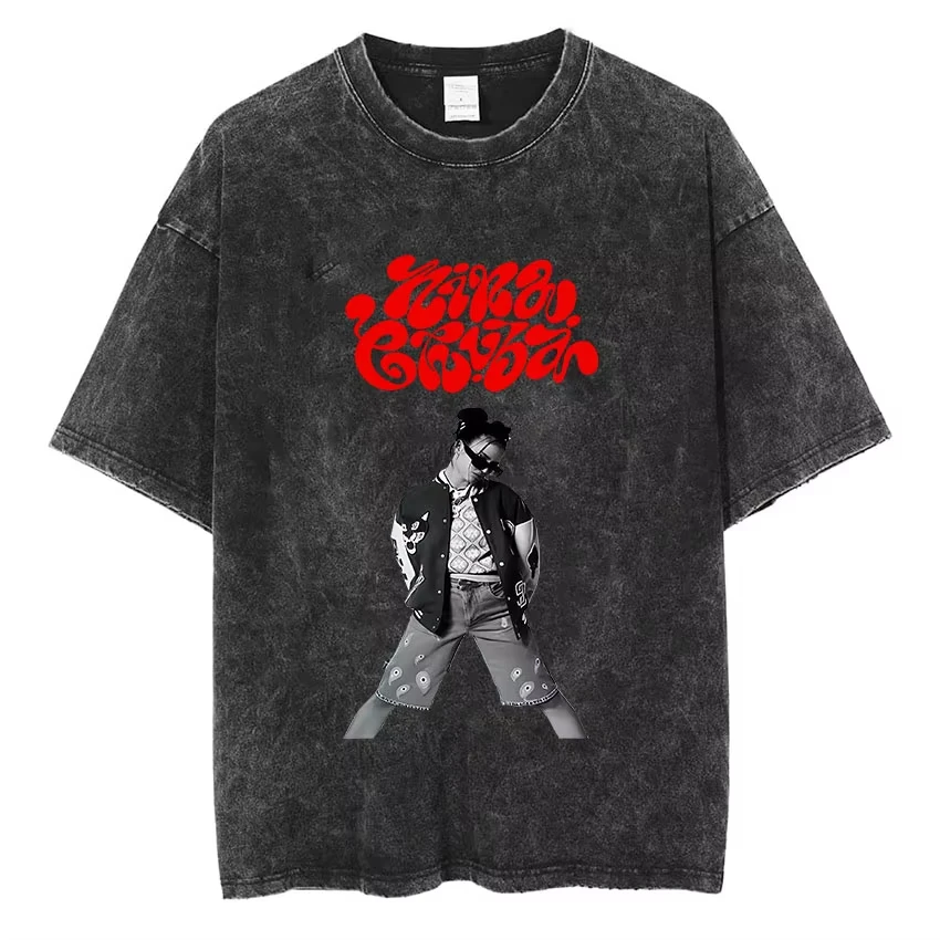 Men Women Summer Aesthetic Fashion Oversized Cotton T Shirt Streetwear Singer Nina Chuba Tour Album 2025 Vintage Washed T-Shirts