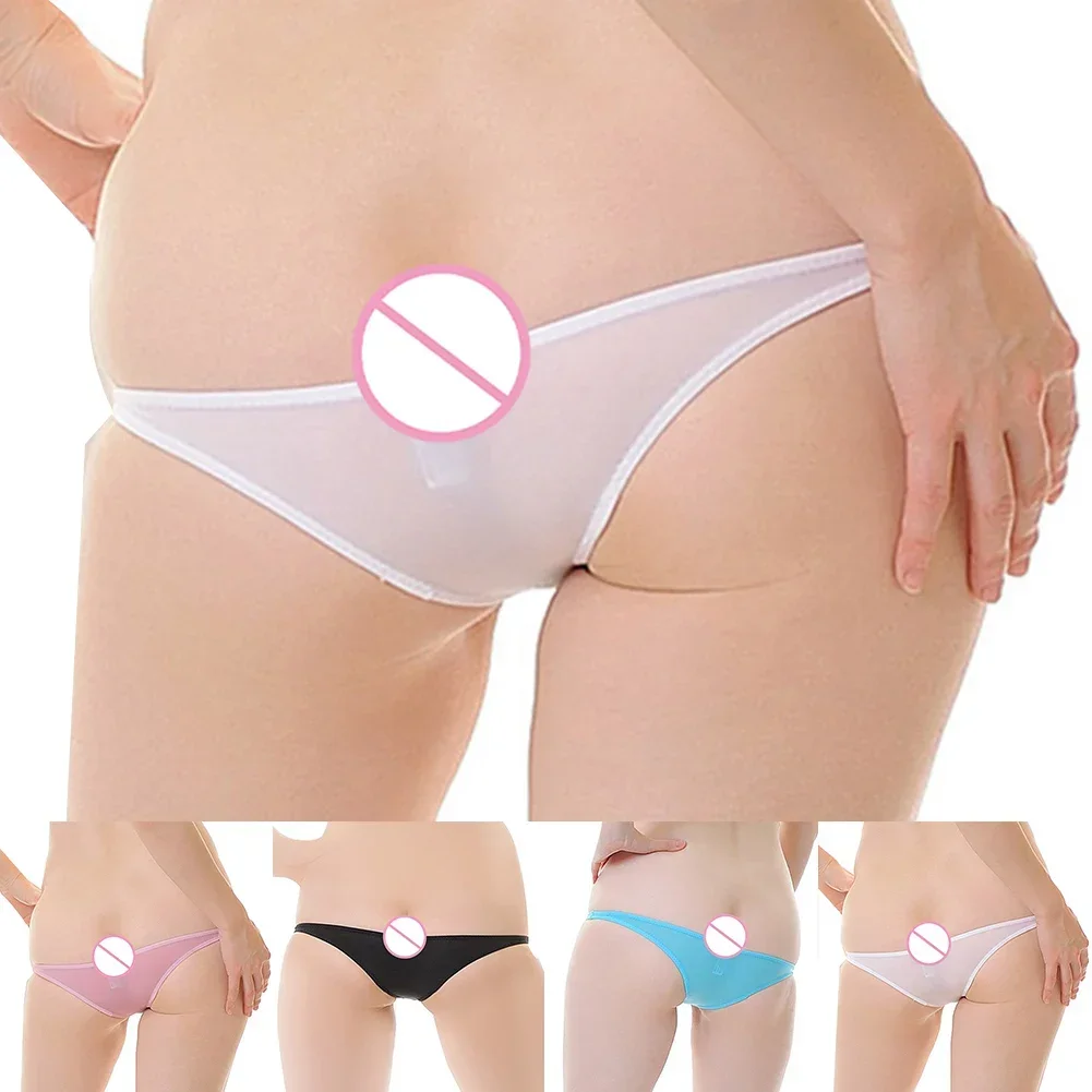 

Casual Wear See Through Underwear Medium Stretch Thongs For Women Ice Silk All Seasons Elasticity Medium Stretch