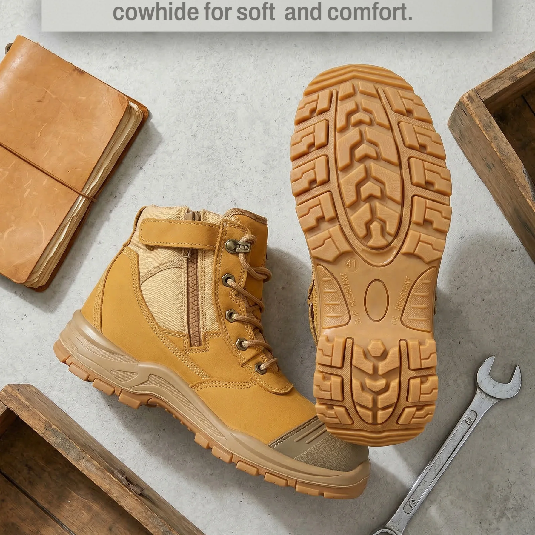 

Men s Waterproof Steel Toe Hunting Boots Leather Safety Shoes Tactical Ankle Sneakers Trekking Footwear