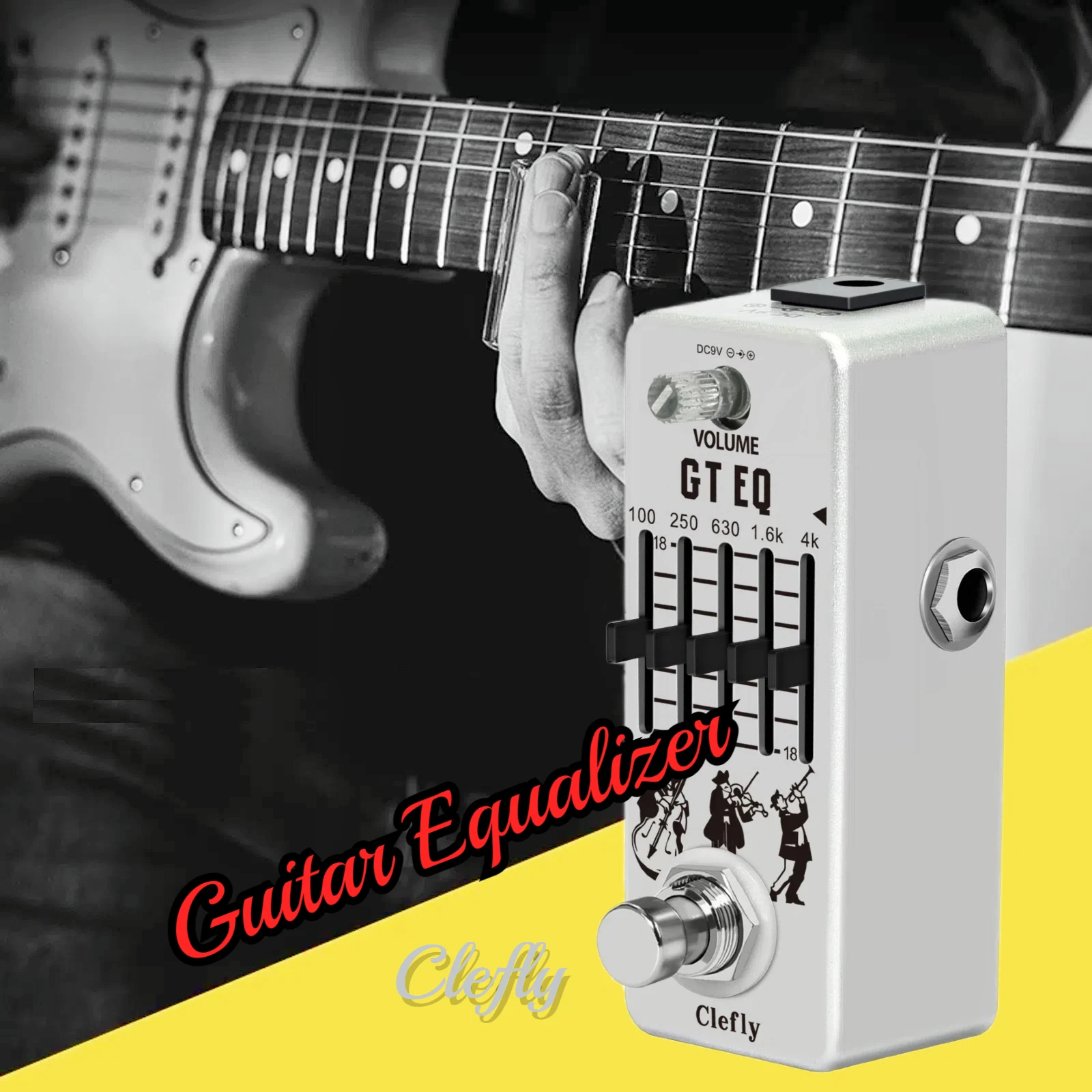 Clefly Guitar Pedal Equalizer 5-Band Graphic Parametric EQ Effect Pedals ± 18dB Frequency Guitar Accessories Parts EQ-5