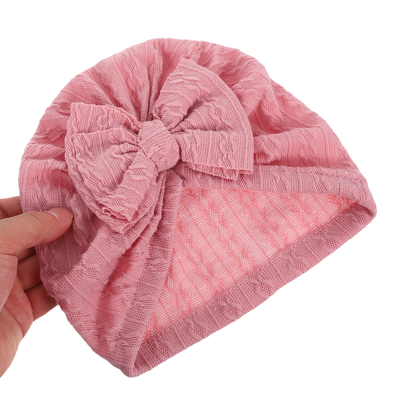

2Pcs Baby Girl Turban Newborn Bow Knit Hat Stretchy Bonnets Caps Infant Headwraps Adorable Fashion Soft Fabric Gifts