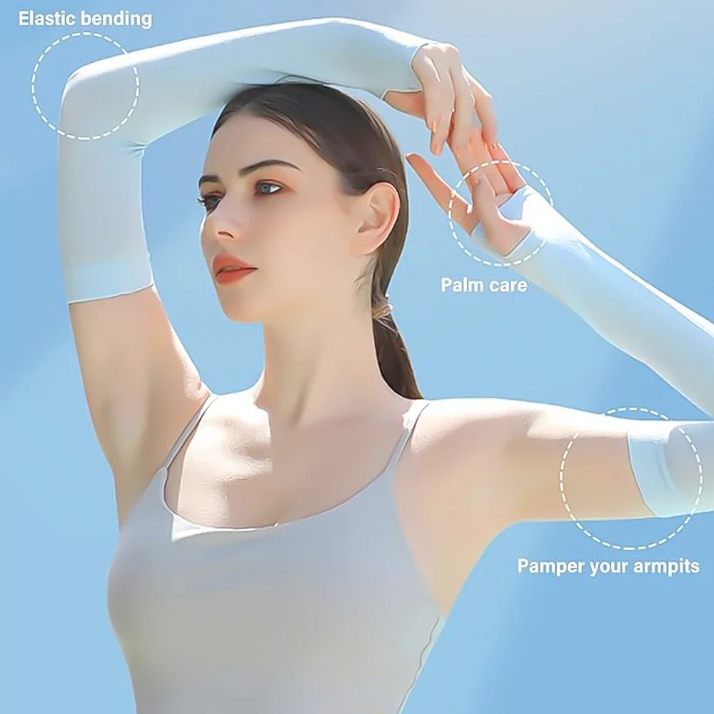 Ladies' Sun Protection Sleeves, Breathable,Elastic Cycling Arm Guards, Daily Travel,Yoga Exercise - Unisex Style