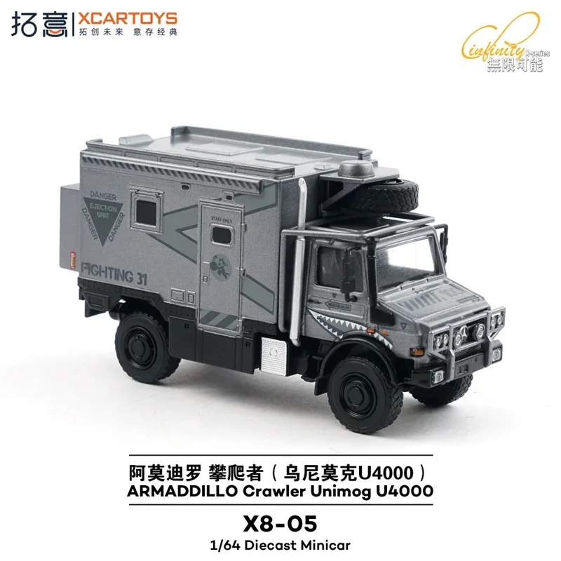 

Xcartoys 1:64 ARMADDILLO Crawler Unimog U4000 серая литая модель автомобиля, коллекция миниатюрных моделей