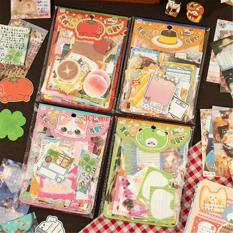 ورقة كرتونية ورقة 200Sheets Scrapbooking الورق الزخرفي الورق الجدة مذكرات وسادة