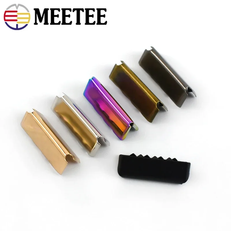 10/20Pcs 25mm Metal Clip Buckles Suspender Pants Belt Tail Buttons Wallet Strap Webbing End Stopper Clasp DIY Sewing Accessories