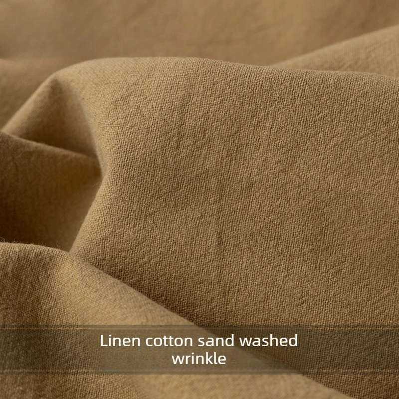 

‌Linen Cotton Sandwashed Crepe Fabric‌ for DIY Sewing Pants Skirt Dress Coat Clothing Fashion Wholesale Cloth Material By Meter