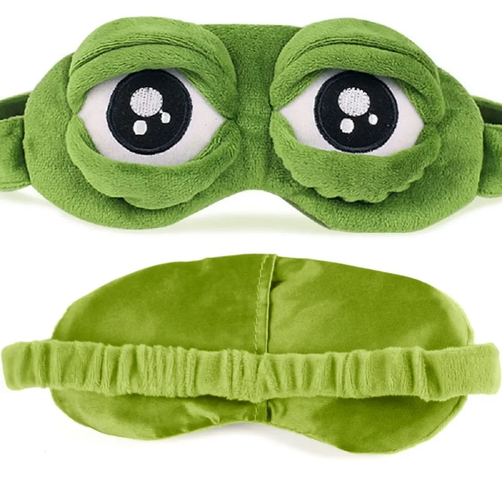 1PCS Green Frog Cartoon Cute Eyes Cover The Sad 3D Eye Mask Cover Sleeping Rest Sleep Funny Gift for Adult Kids