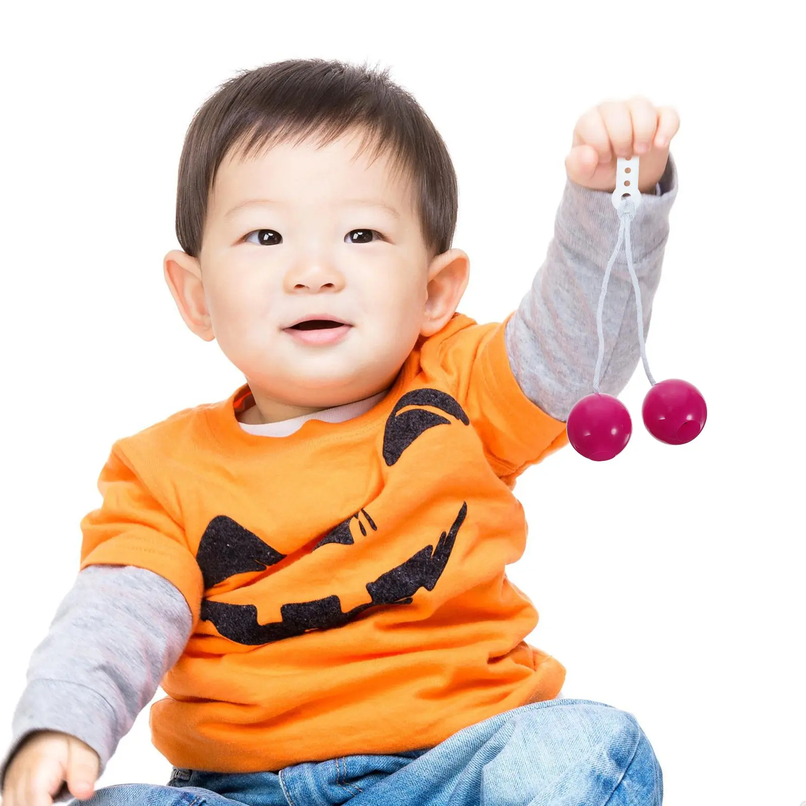 Kids Clicking Ball Toys 6 Pack Plastic Swinging Jumping Spring Toys Party Favors Outdoor Play