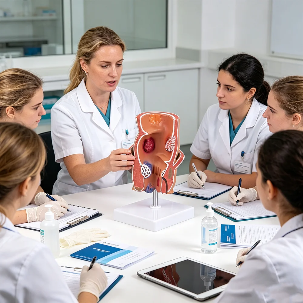 Anatomical Model of the  and Rectum with Pathology - Life-Size (5X Magnification) for Medical Students, Doctors, and Nurses - Realistic Simulation of Hemorrhoids, Fistulae, Abscesses, and Cancer - Includes Educational Graphic Cards - Pvc Anatomical Training Tool - Ideal for Colonoscopy Preparation and Classroom Teaching, Detailed Anatomical Replica, Durable Anatomical Model