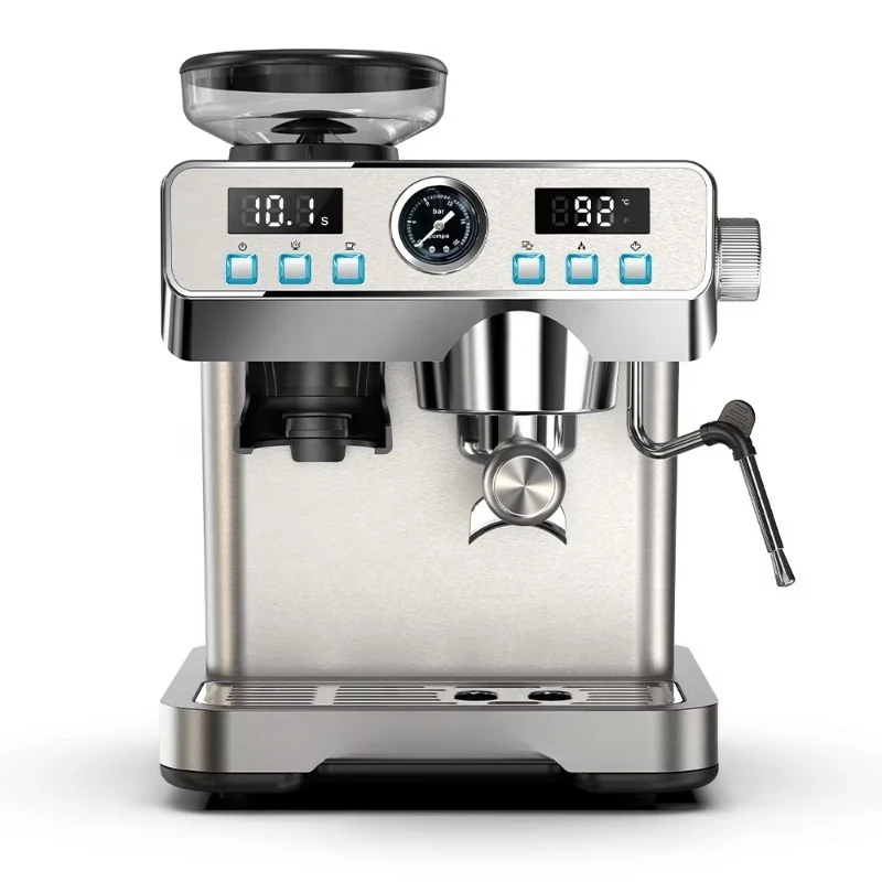 oo-New arrival Metal Professional Espresso Machine 20 Bar Commercial Espresso Machine With Grinder for Household Hotel
