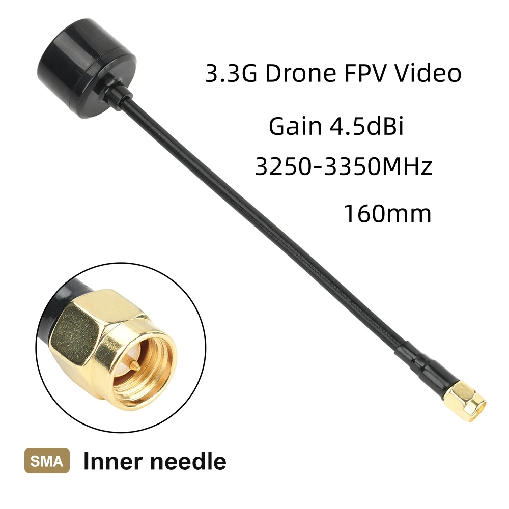 3.3G 6-7.2G 4.5dBi Gain FPV Image Transmission Antenna For Drone With SMA inner needle range 3250-3350MHz/6000-7200MHz