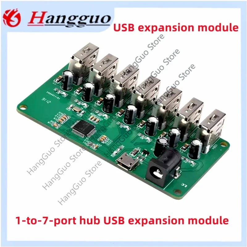1PCS 3PCS 5PCS/Lot  Brand  new original   USB 2.0 HUB expansion module 1-to-7-port hub Intelligent multi-port USB power supply