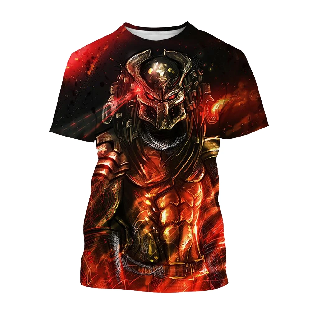 Predator 3D Graphic T Shirts Men's Summer Horror Movie Cool Print T-shirt Fashion Casual Unisex Alien Short Sleeve Harajuku Tops