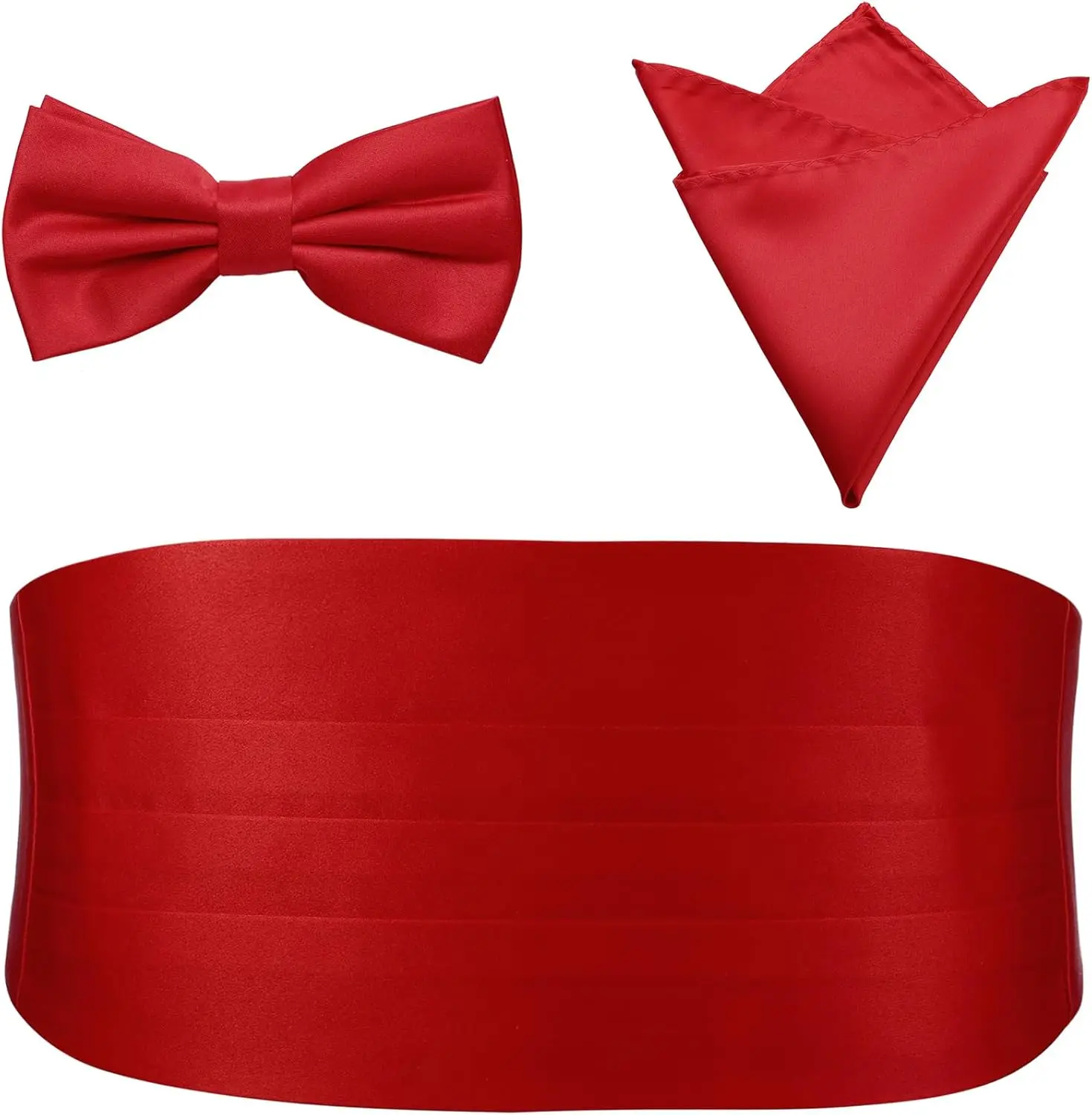 

Men's Formal Pre-tied Bow Tie & Pocket Square & Cummerbund Set Tuxedo Accessories