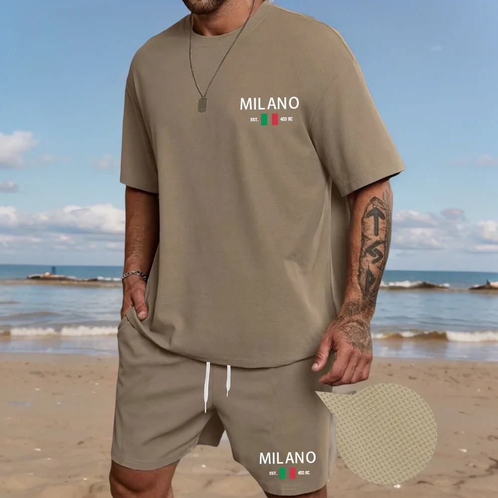 

Summer fashion trend casual sportswear Two-piece set - Boys' short-sleeved T-shirt + shorts set