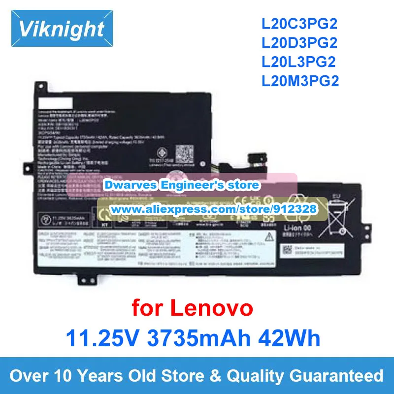 

Genuine L20C3PG2 Battery L20M3PG2 L20D3PG2 L20L3PG2 11.25V 3735mAh 42Wh for Lenovo 300e Chromebook Gen 3 82J9 82JA 82JB 82JC