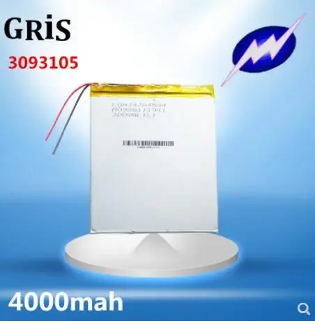 リチウムポリマーバッテリー,3.7v,4000mah,超薄型,大容量,DIYタブレット,PC, 3093105