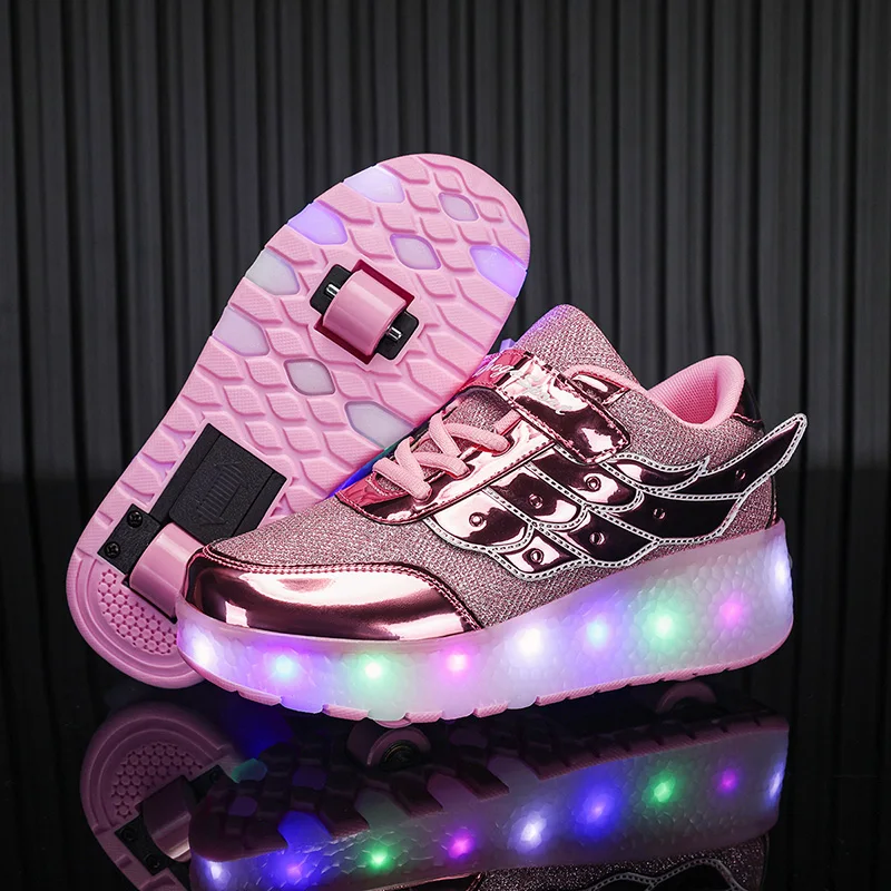 

2026 Sneakers Roller Shoes Outdoor Deformation Parkour Skates Dual-Use Children Girls Boys Adult Men Women Unisex Roller Skates
