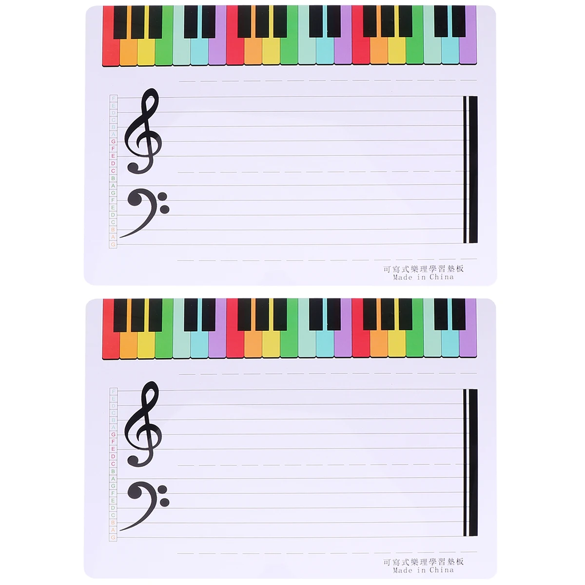 

2Pcs Staff Whiteboard Erasable Magnetic Writing Board Dry Erase Home School Double Sided Wipe Off Piano Music Note