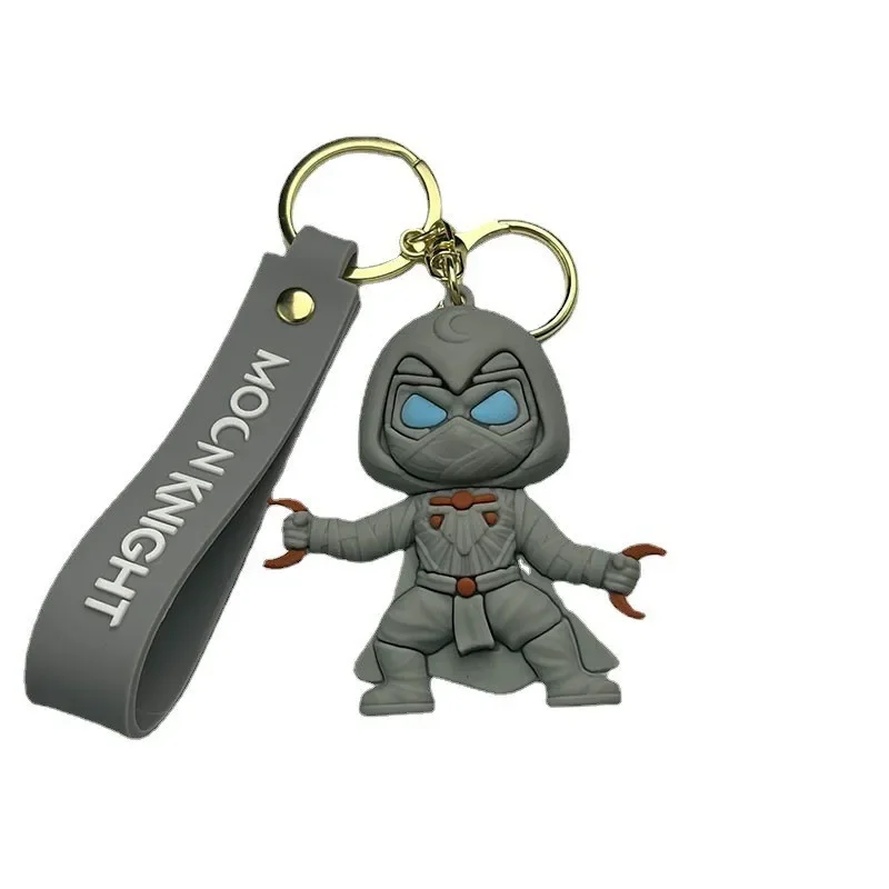 Creative Marvel Moon Knight Keychain for Women Men Kids Fans Movie Figure Keyring Keys Holder Accessories