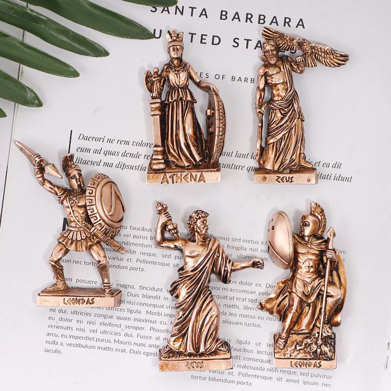 Griechische Mythologie Athena Zeus Kühlschrank Magnet Souvenir Harz Malerei dekorative Magnete für Kühlschrank Retro magnetische Handwerk Geschenke