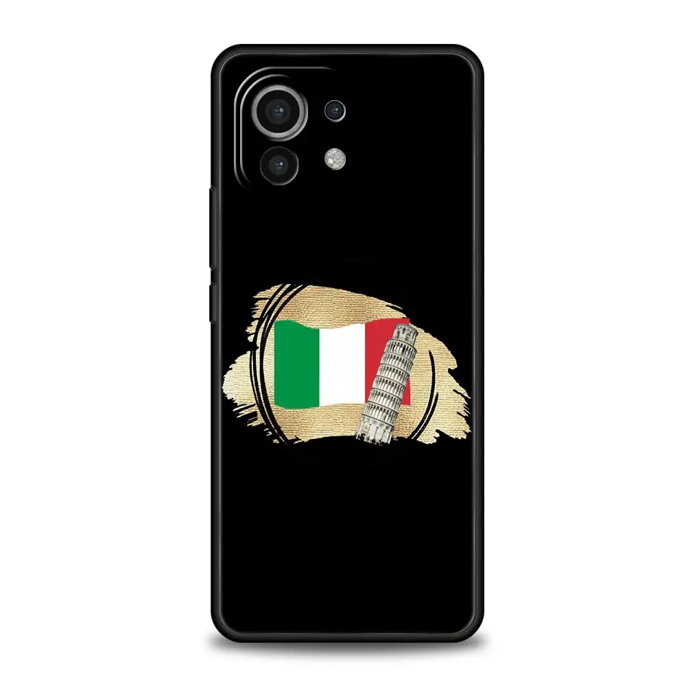 جراب هاتف بعلم إيطالي من السيليكون الناعم ، غطاء لـ Xiaomi 14 ، 13T ، 12T ، Pro ، 12 ، 13 ، 11 Ultra ، Mi Note 10 Lite ، 10T ، 5G ، 11X ، 11T ، 11i ، 9T