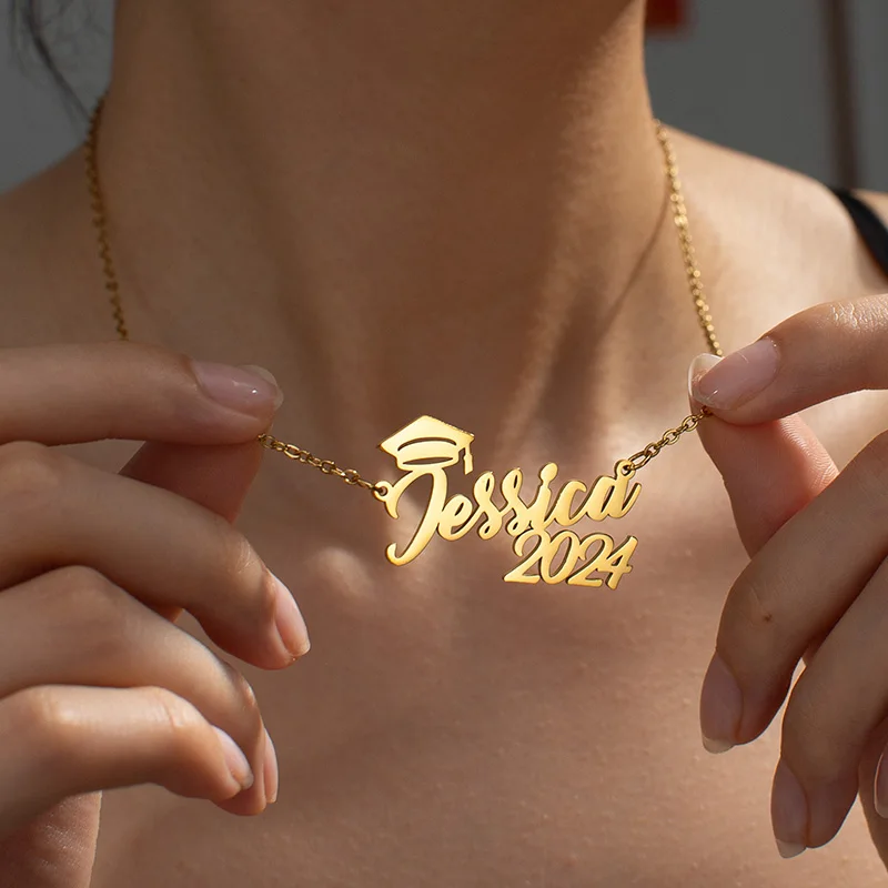 365 Customized Graduation and Welcome Necklace Bracelet Gifts Stainless Steel Personalized Set Jewelries Gifts