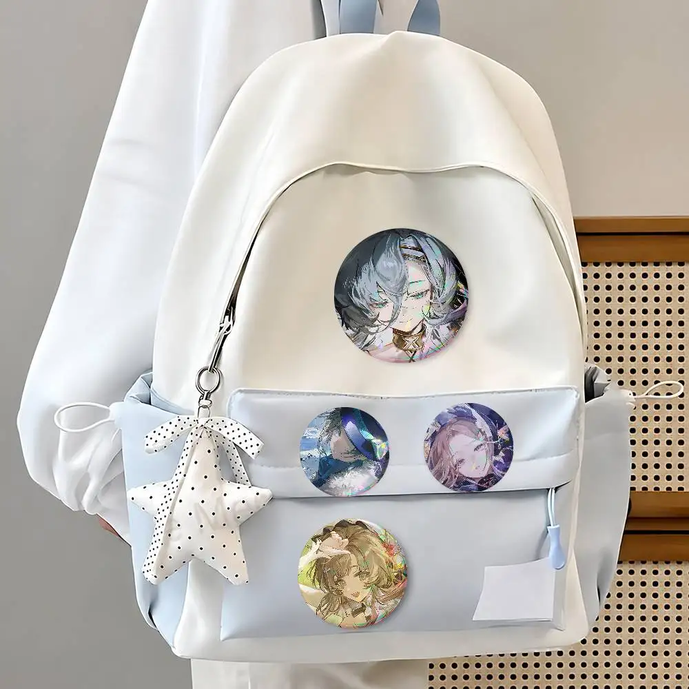Rever-se 1999 Anime Creative Round Button Pins Badge Set Cartoon Anime Movie Music Pattern Brooches For Bags Jackets