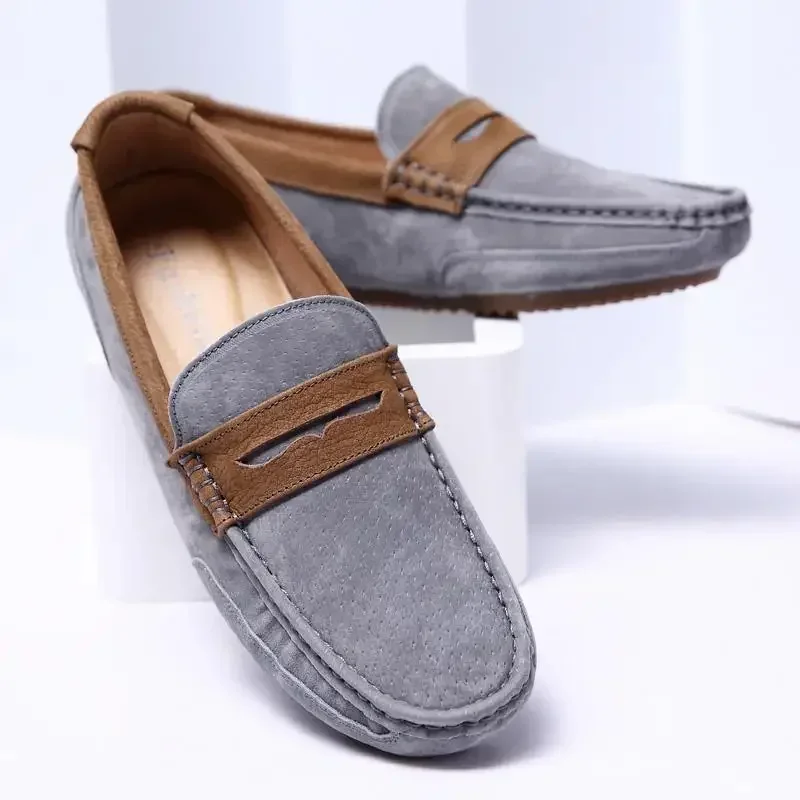 

Moccasins Men's Shoes Summer Thin Moccasins Genuine Leather Breathable One Pedal Loafers Soft