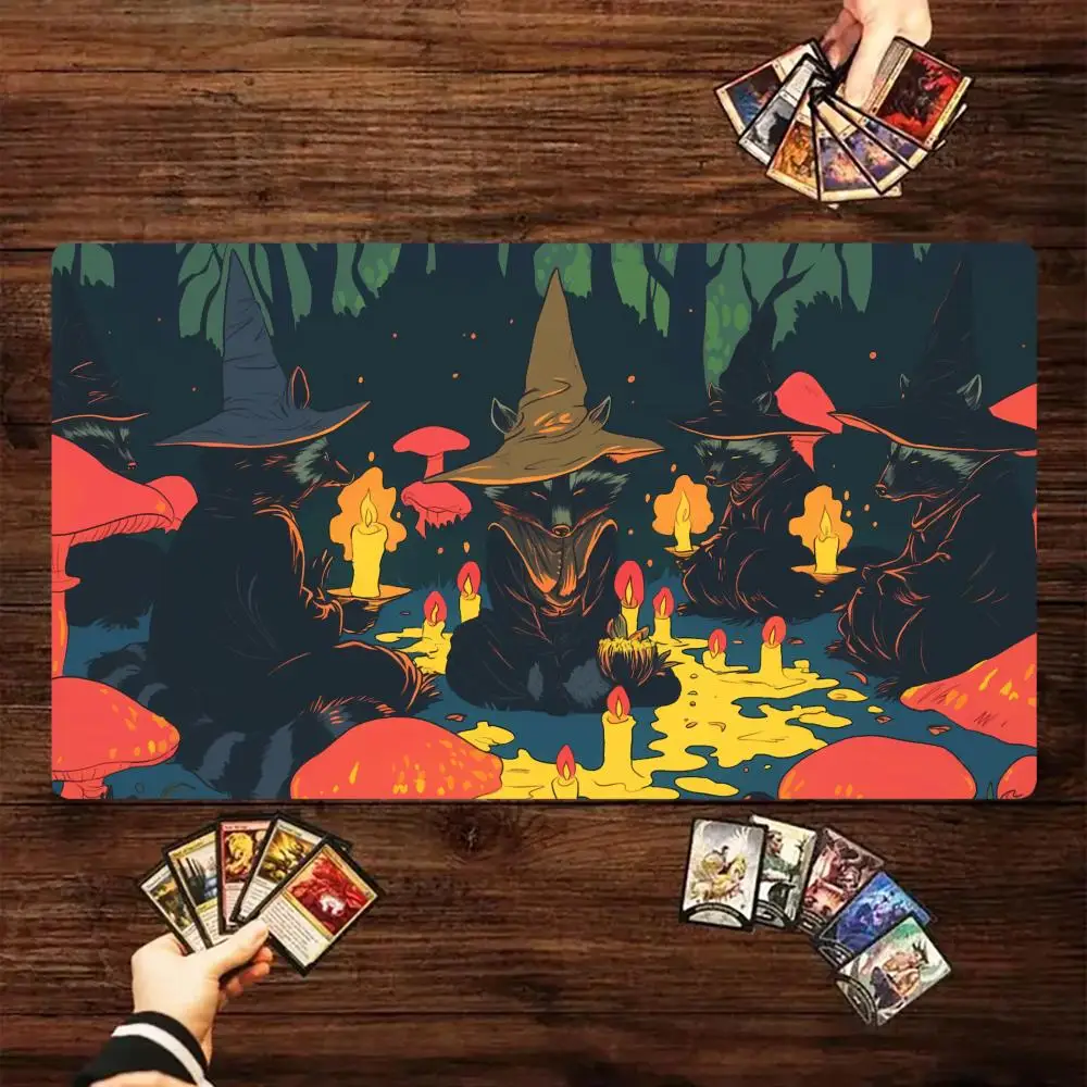 الراكون معالجات تصميم ماوس الوسادة بطاقة لعبة حصيرة كبيرة الكمبيوتر مكتب ماوس 35X60 المضادة للانزلاق ل MTG DTCG CCG RPG الحصير التداول #1