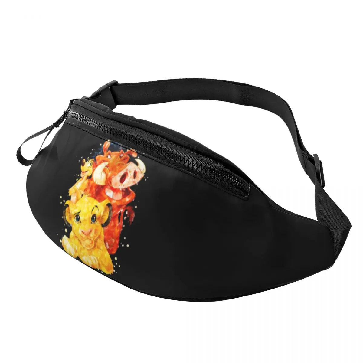 

Custom Pumbaa Simba Cartoon Fanny Bag The Lion King Crossbody Waist Pack Women Men Travel Hiking Phone Money Pouch