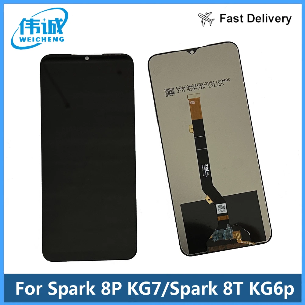 

6.6" For Tecno Spark 8P LCD KG7 KG7H KG7n Display Touch Screen Digitizer Assembly Repair For Tecno Spark 8T KG6p LCD Sensor Part