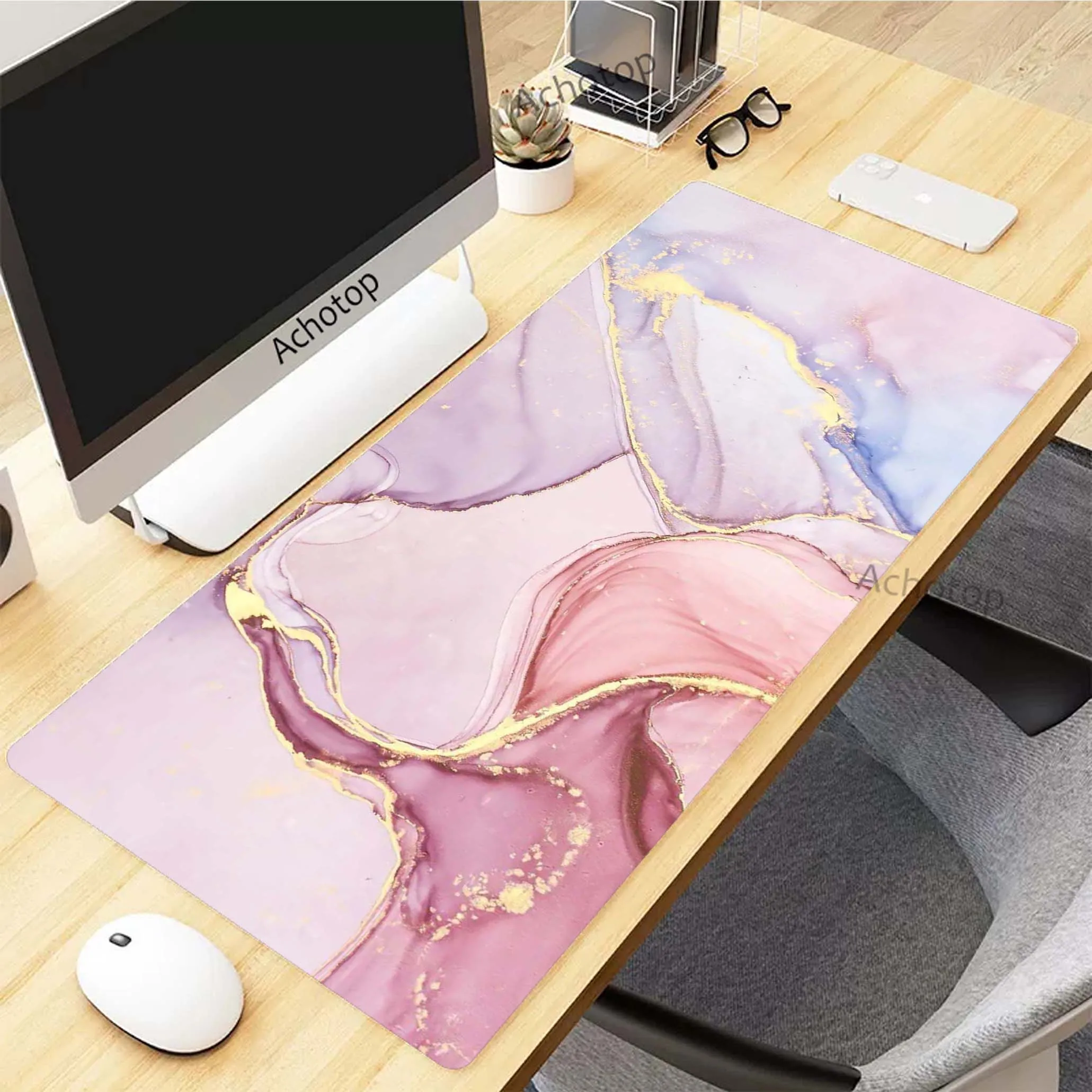 

Marble Texture Elegant And Simple Large Mouse Pad Pc Gamer Mousepad HD Print Gaming Keyboard Pads Table Carpet Rubber Desk Mat