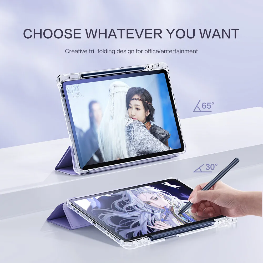 Smartdevil para xiaomi mi almofada 5 caso macio sílica inteligente capa para mi almofada 5 pro com suporte de lápis protetor de tela de vidro temperado