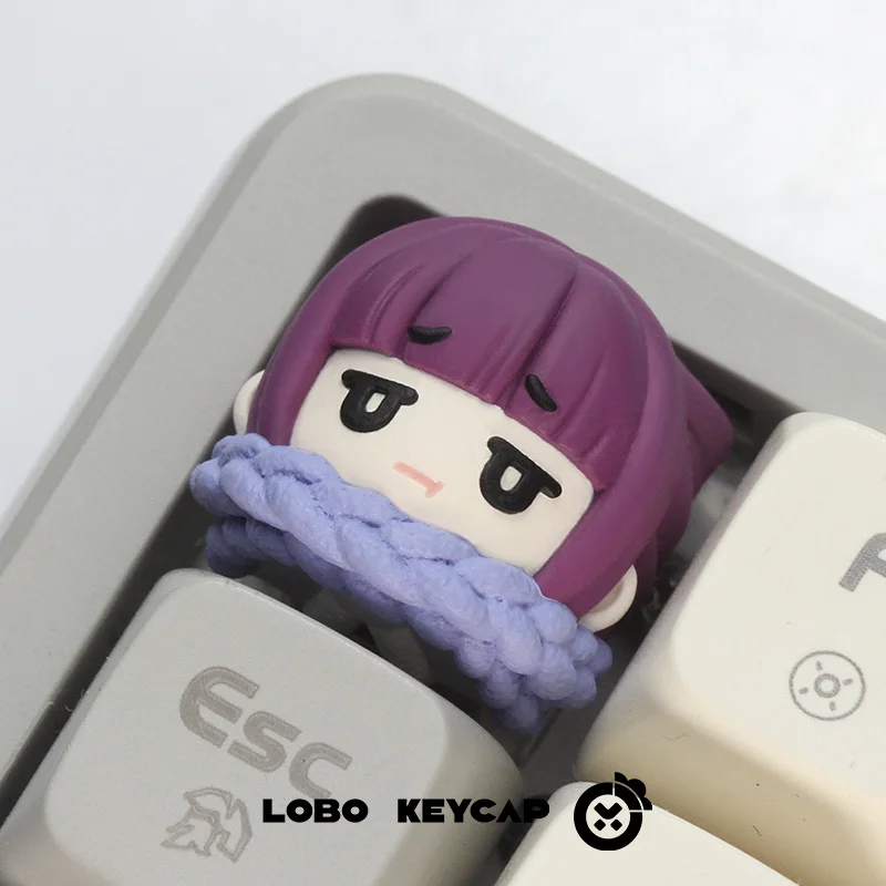 Frieren: Beyond Journey's End Keycap Series الرسوم المتحركة شخصية الراتنج أنيمي لوحة المفاتيح الميكانيكية واحدة Keycap Esc الديكور
